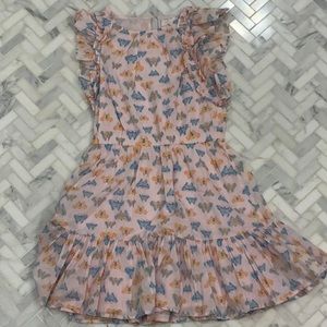 Ruffle Butterfly Print Dress